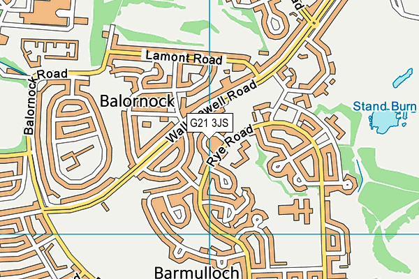 G21 3JS map - OS VectorMap District (Ordnance Survey)
