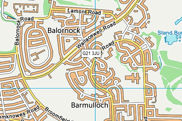 G21 3JU map - OS VectorMap District (Ordnance Survey)