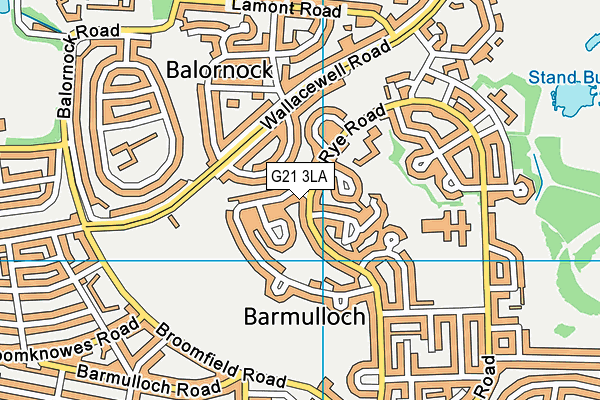 G21 3LA map - OS VectorMap District (Ordnance Survey)