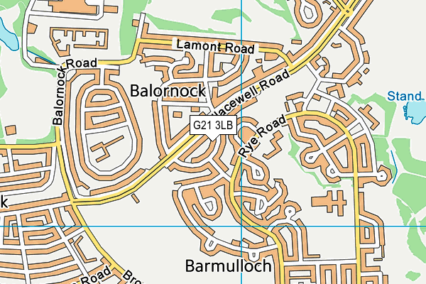 G21 3LB map - OS VectorMap District (Ordnance Survey)