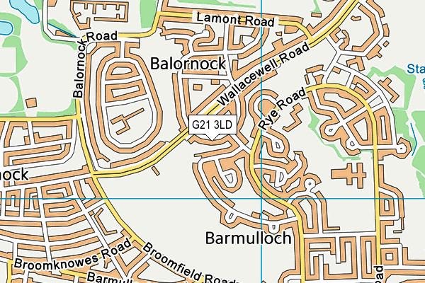 G21 3LD map - OS VectorMap District (Ordnance Survey)