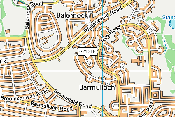 G21 3LF map - OS VectorMap District (Ordnance Survey)