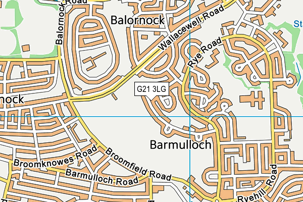 G21 3LG map - OS VectorMap District (Ordnance Survey)