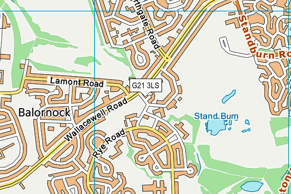 G21 3LS map - OS VectorMap District (Ordnance Survey)