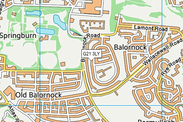 G21 3LY map - OS VectorMap District (Ordnance Survey)