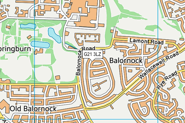 G21 3LZ map - OS VectorMap District (Ordnance Survey)