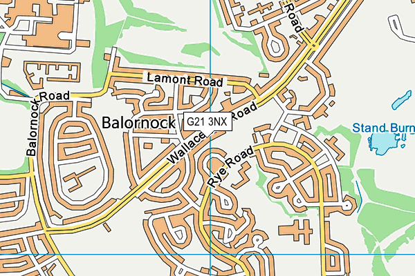 G21 3NX map - OS VectorMap District (Ordnance Survey)