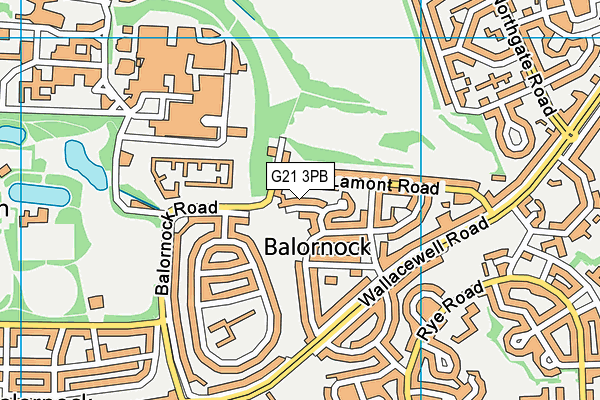 G21 3PB map - OS VectorMap District (Ordnance Survey)