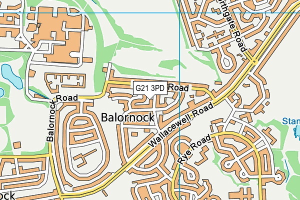 G21 3PD map - OS VectorMap District (Ordnance Survey)