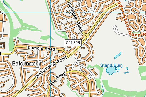 G21 3PR map - OS VectorMap District (Ordnance Survey)