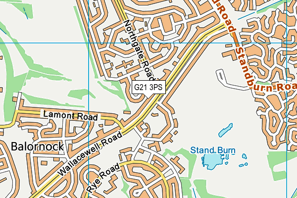 G21 3PS map - OS VectorMap District (Ordnance Survey)