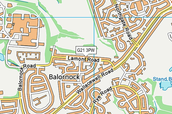 G21 3PW map - OS VectorMap District (Ordnance Survey)