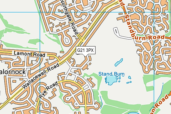G21 3PX map - OS VectorMap District (Ordnance Survey)