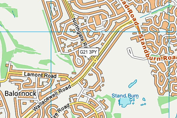 G21 3PY map - OS VectorMap District (Ordnance Survey)