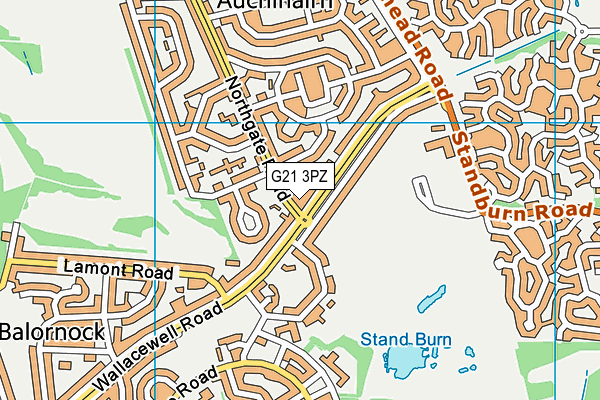G21 3PZ map - OS VectorMap District (Ordnance Survey)