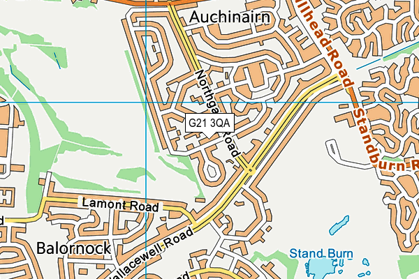 G21 3QA map - OS VectorMap District (Ordnance Survey)
