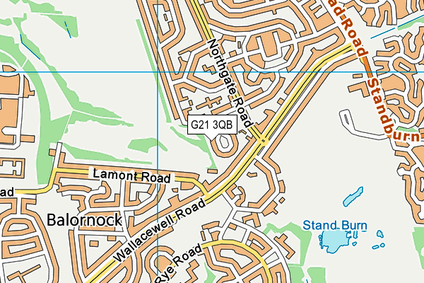 G21 3QB map - OS VectorMap District (Ordnance Survey)