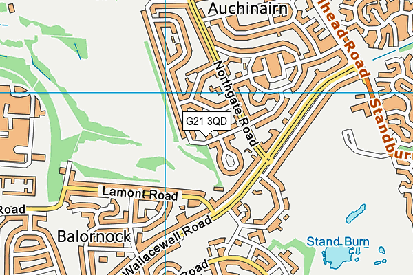 G21 3QD map - OS VectorMap District (Ordnance Survey)