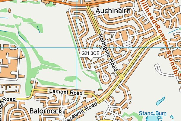 G21 3QE map - OS VectorMap District (Ordnance Survey)