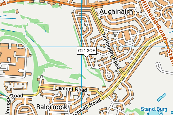 G21 3QF map - OS VectorMap District (Ordnance Survey)