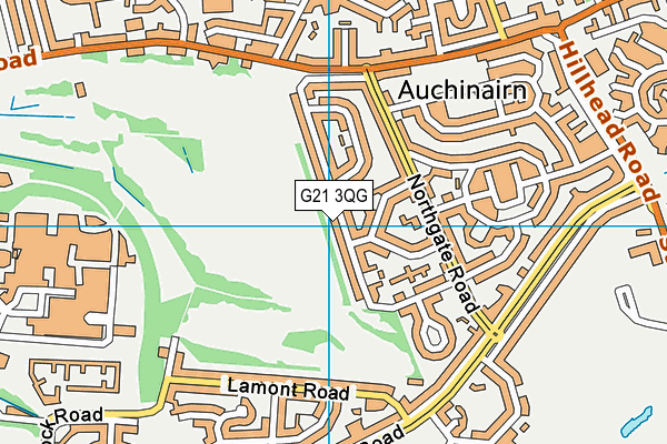 G21 3QG map - OS VectorMap District (Ordnance Survey)