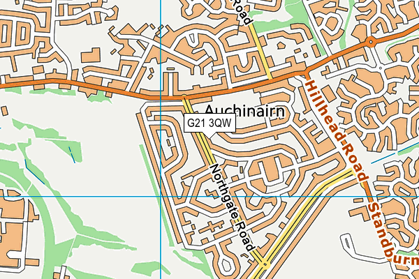G21 3QW map - OS VectorMap District (Ordnance Survey)