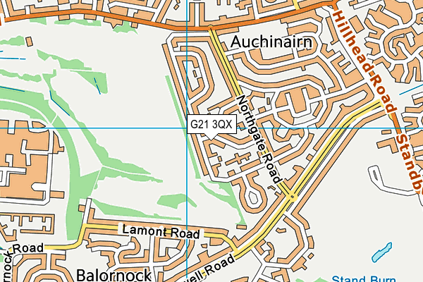 G21 3QX map - OS VectorMap District (Ordnance Survey)