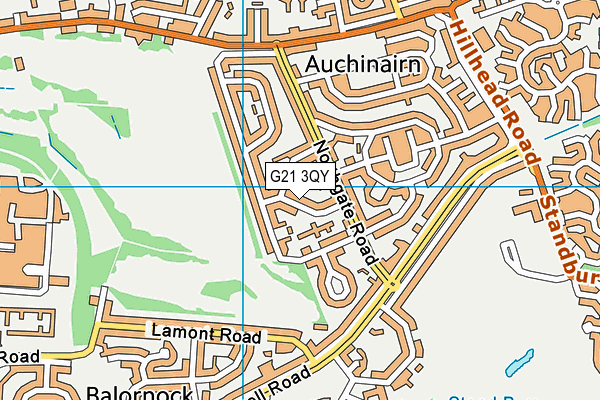 G21 3QY map - OS VectorMap District (Ordnance Survey)