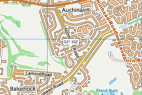 G21 3QZ map - OS VectorMap District (Ordnance Survey)