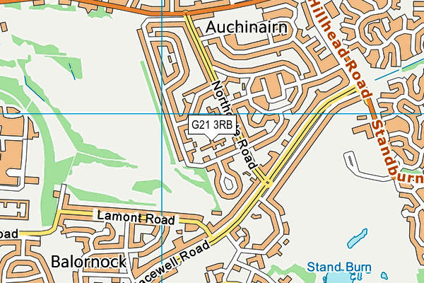 G21 3RB map - OS VectorMap District (Ordnance Survey)