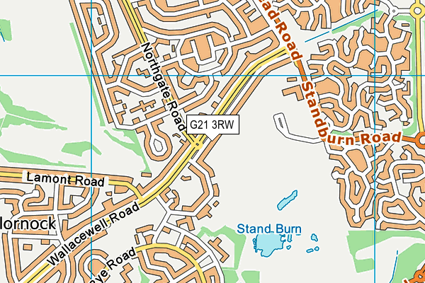 G21 3RW map - OS VectorMap District (Ordnance Survey)