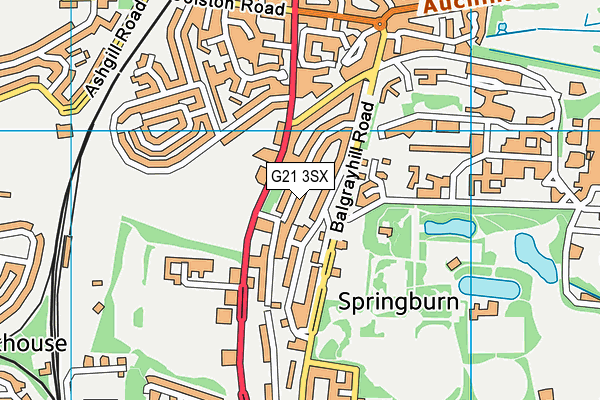 G21 3SX map - OS VectorMap District (Ordnance Survey)
