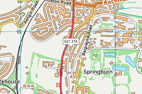 G21 3TA map - OS VectorMap District (Ordnance Survey)