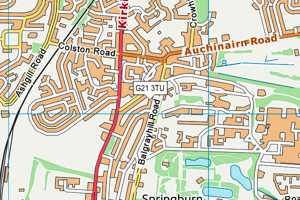G21 3TU map - OS VectorMap District (Ordnance Survey)