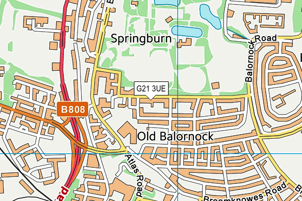 G21 3UE map - OS VectorMap District (Ordnance Survey)