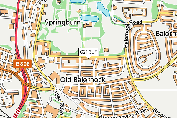 G21 3UF map - OS VectorMap District (Ordnance Survey)
