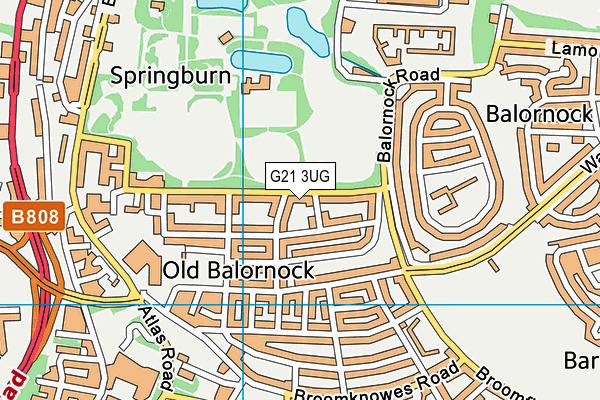 G21 3UG map - OS VectorMap District (Ordnance Survey)