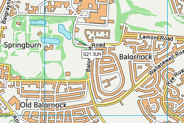 G21 3UH map - OS VectorMap District (Ordnance Survey)