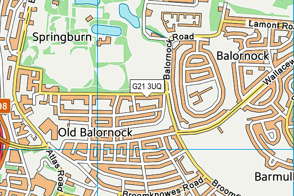 G21 3UQ map - OS VectorMap District (Ordnance Survey)