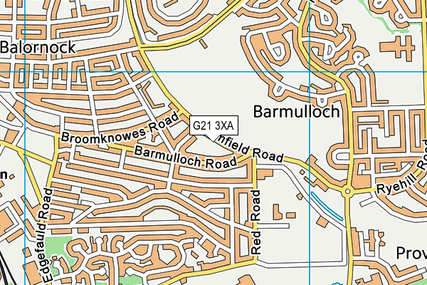 G21 3XA map - OS VectorMap District (Ordnance Survey)