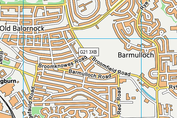 G21 3XB map - OS VectorMap District (Ordnance Survey)