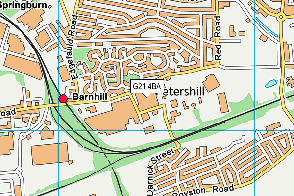 G21 4BA map - OS VectorMap District (Ordnance Survey)