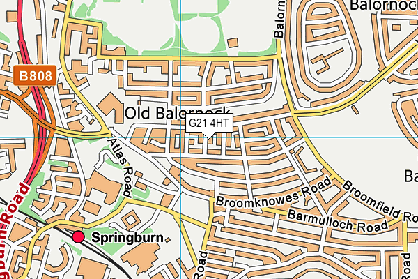 G21 4HT map - OS VectorMap District (Ordnance Survey)