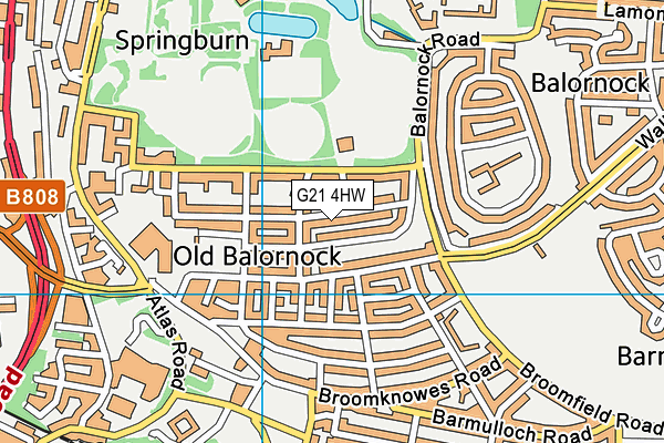 G21 4HW map - OS VectorMap District (Ordnance Survey)