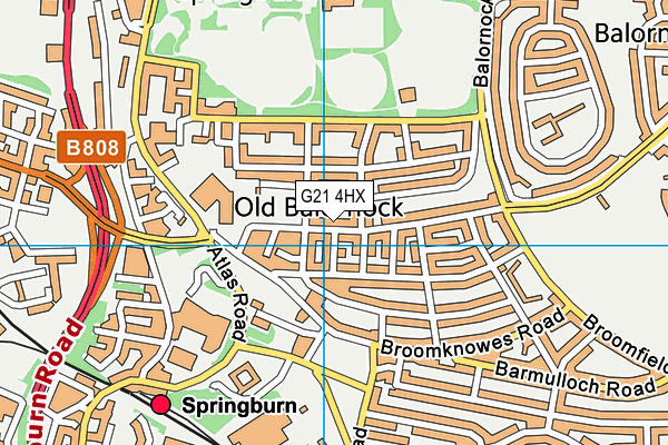 G21 4HX map - OS VectorMap District (Ordnance Survey)