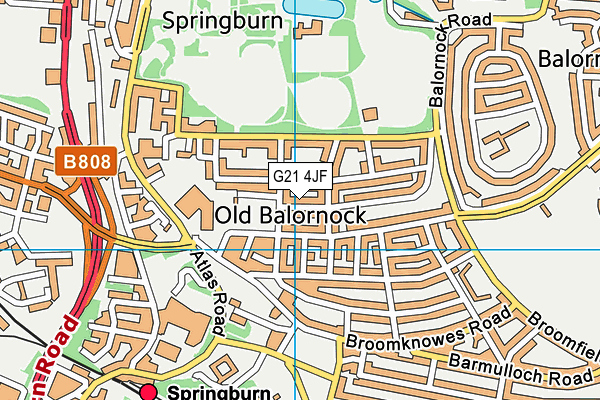 G21 4JF map - OS VectorMap District (Ordnance Survey)