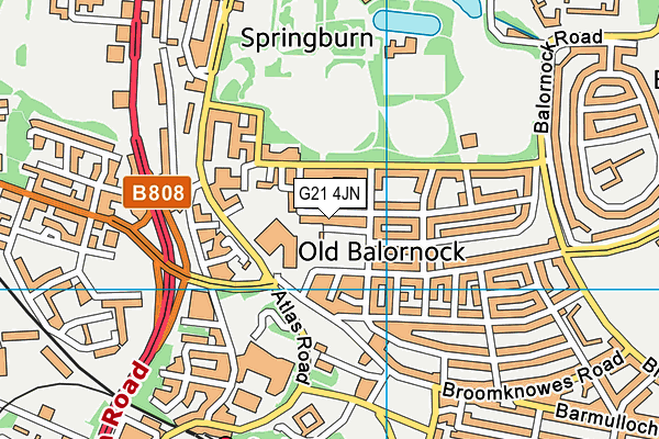 G21 4JN map - OS VectorMap District (Ordnance Survey)