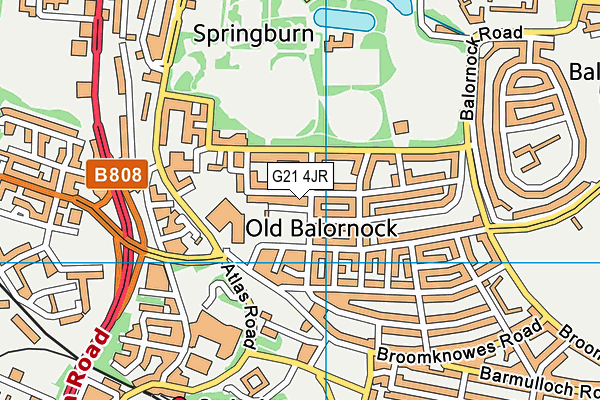 G21 4JR map - OS VectorMap District (Ordnance Survey)