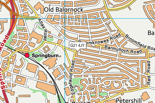 G21 4JY map - OS VectorMap District (Ordnance Survey)