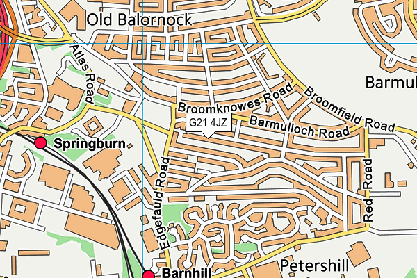G21 4JZ map - OS VectorMap District (Ordnance Survey)